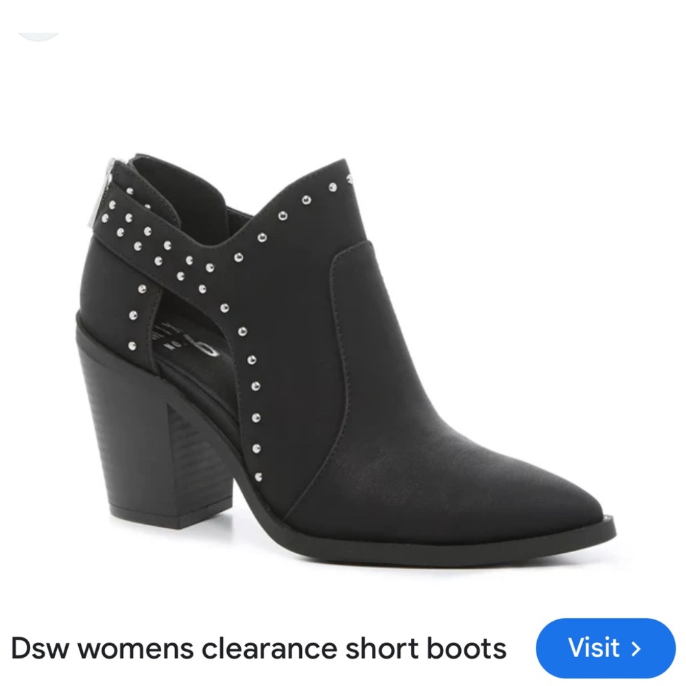 Boots DSW Black Heeled Ankle Boots with Studs